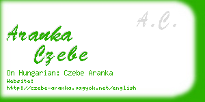 aranka czebe business card